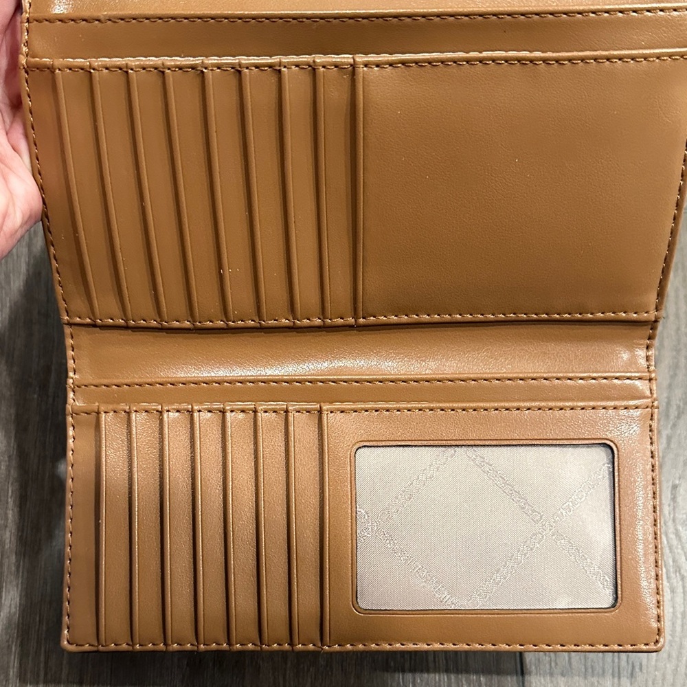 Michael Kors Tan and Brown Signature Flap Wallet - Picture 3 of 5